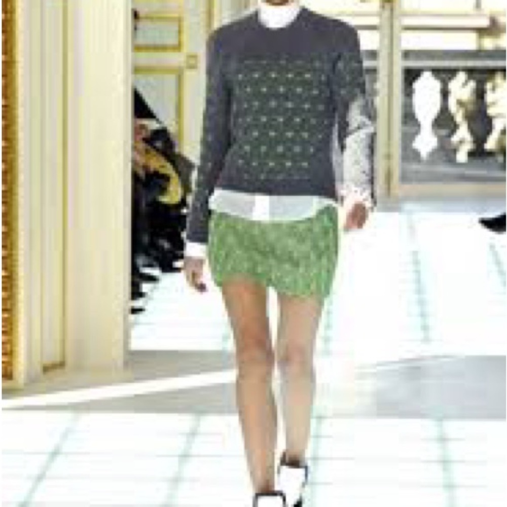 Balenciaga Green Asymmetrical Bubble Sweater